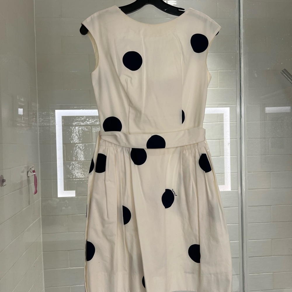 Elegant designer White Polka Dot Dress